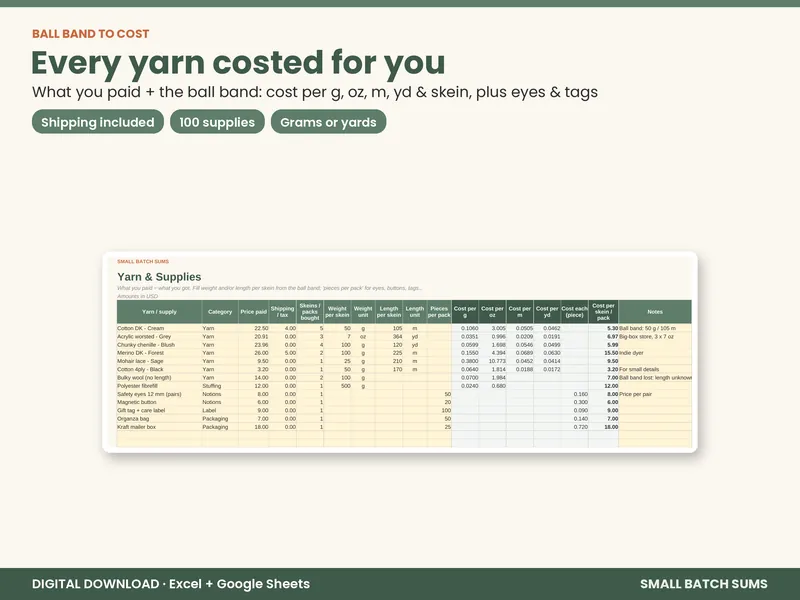 Crochet & Knitting Pricing Calculator screenshot 2