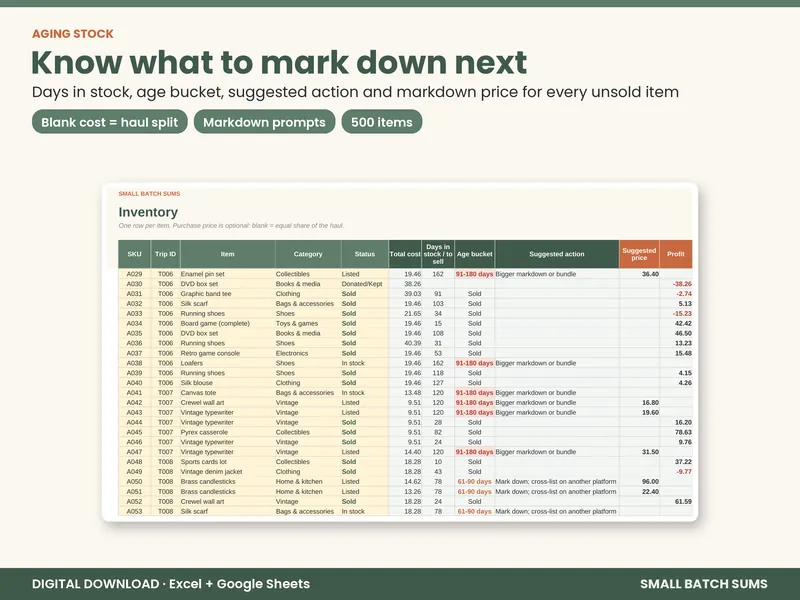 Reseller Inventory & Sourcing Tracker screenshot 1